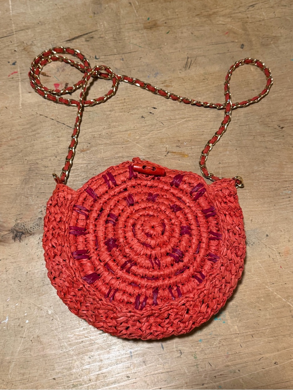 INC International Concepts Red Woven Round Crossbody
